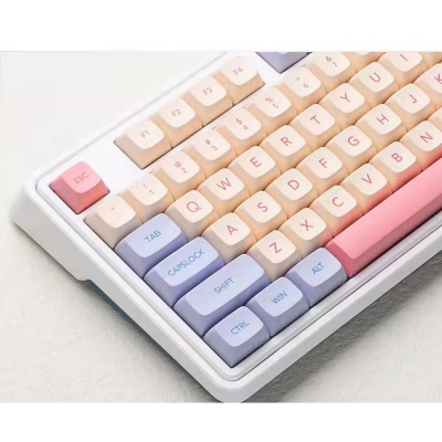 104+28 Cotton Candy PBT Dye-subbed XDA Keycap Set for Mechanical Keyboard English / Thai / Japanese / Russian / Arabic / French / German / Spanish